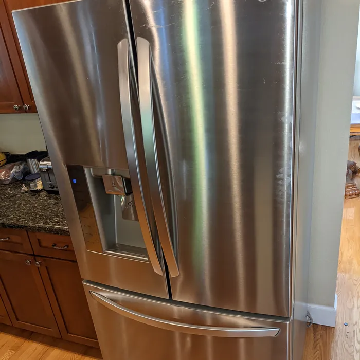 LG French-door refrigerator with cooling restored after repair
